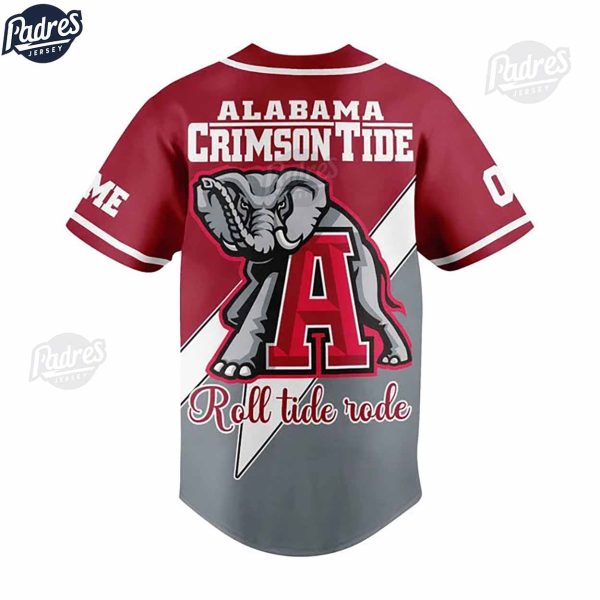 Custom Alabama Crimson Tide Football Baseball Jersey Style 2