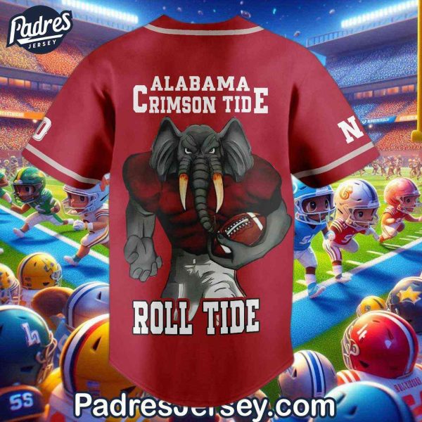 Custom Alabama Crimson Tide Roll Tide Football Baseball Jersey 2