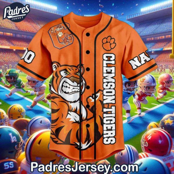 Custom Clemson Tigers Football Baseball Jersey 2