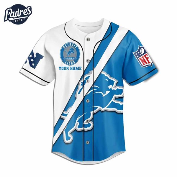 Custom Detroit Lions Football Mascot Baseball Jersey 2