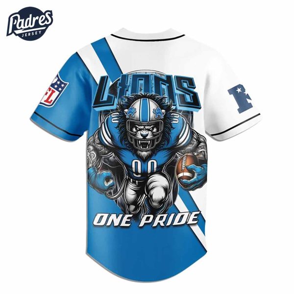 Custom Detroit Lions Football Mascot Baseball Jersey 3