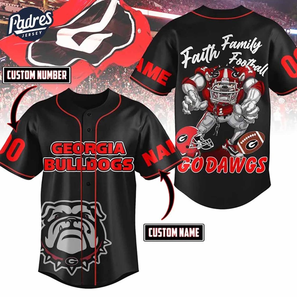 Custom Georgia Bulldogs NCAA Football Baseball Jersey