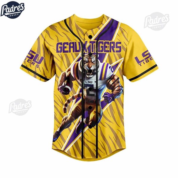 Custom I Am Die Hard Fan Your Approval Is Not Required LSU Tigers Football Baseball Jersey 2