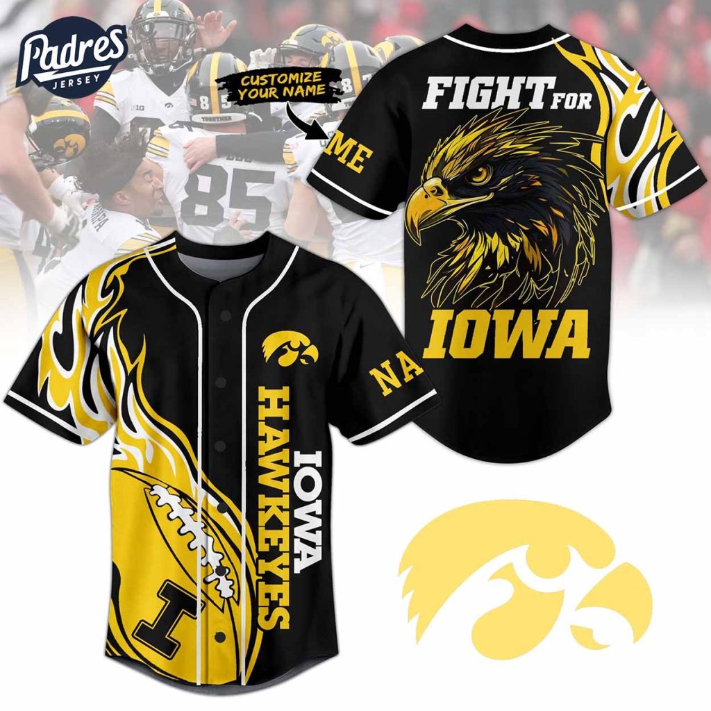 Custom Iowa Hawkeyes Football Baseball Jersey