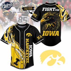 Custom Iowa Hawkeyes Football Baseball Jersey 1