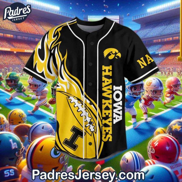 Custom Iowa Hawkeyes Football Baseball Jersey 2