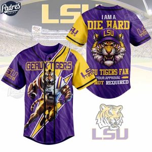 Custom LSU Tigers NCAA Football Baseball Jersey 1