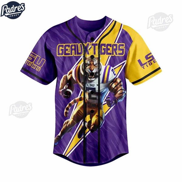 Custom LSU Tigers NCAA Football Baseball Jersey 2