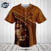 Custom Lion Cross Leather 3D Baseball Jersey Style 1