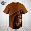 Custom Lion Cross Leather 3D Baseball Jersey Style 2