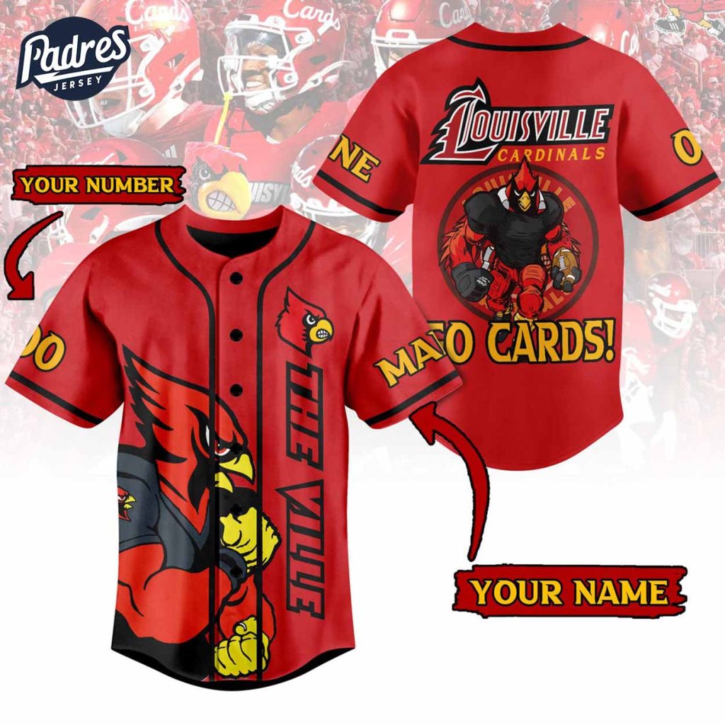 Custom Louisville Cardinals Football Baseball Jersey