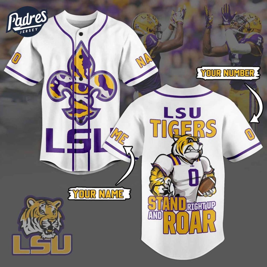 Custom Lsu Tigers Football Baseball Jersey