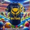 Custom Michigan Hail to The Victors Go Blue Football Baseball Jersey 3