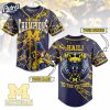 Custom Michigan Wolverines National Championship Football Baseball Jersey 1