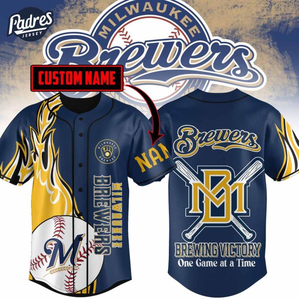 Custom Milwaukee Brewers Baseball Jersey Unique Design 1