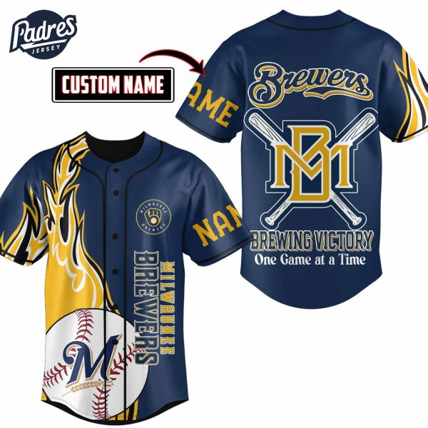 Custom Milwaukee Brewers Baseball Jersey Unique Design 2