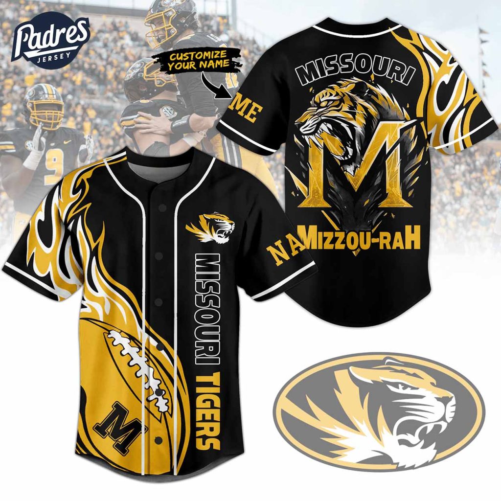 Custom Missouri Tigers Football Baseball Jersey