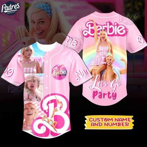 Custom Movie Let's Go party Barbie Baseball Jersey