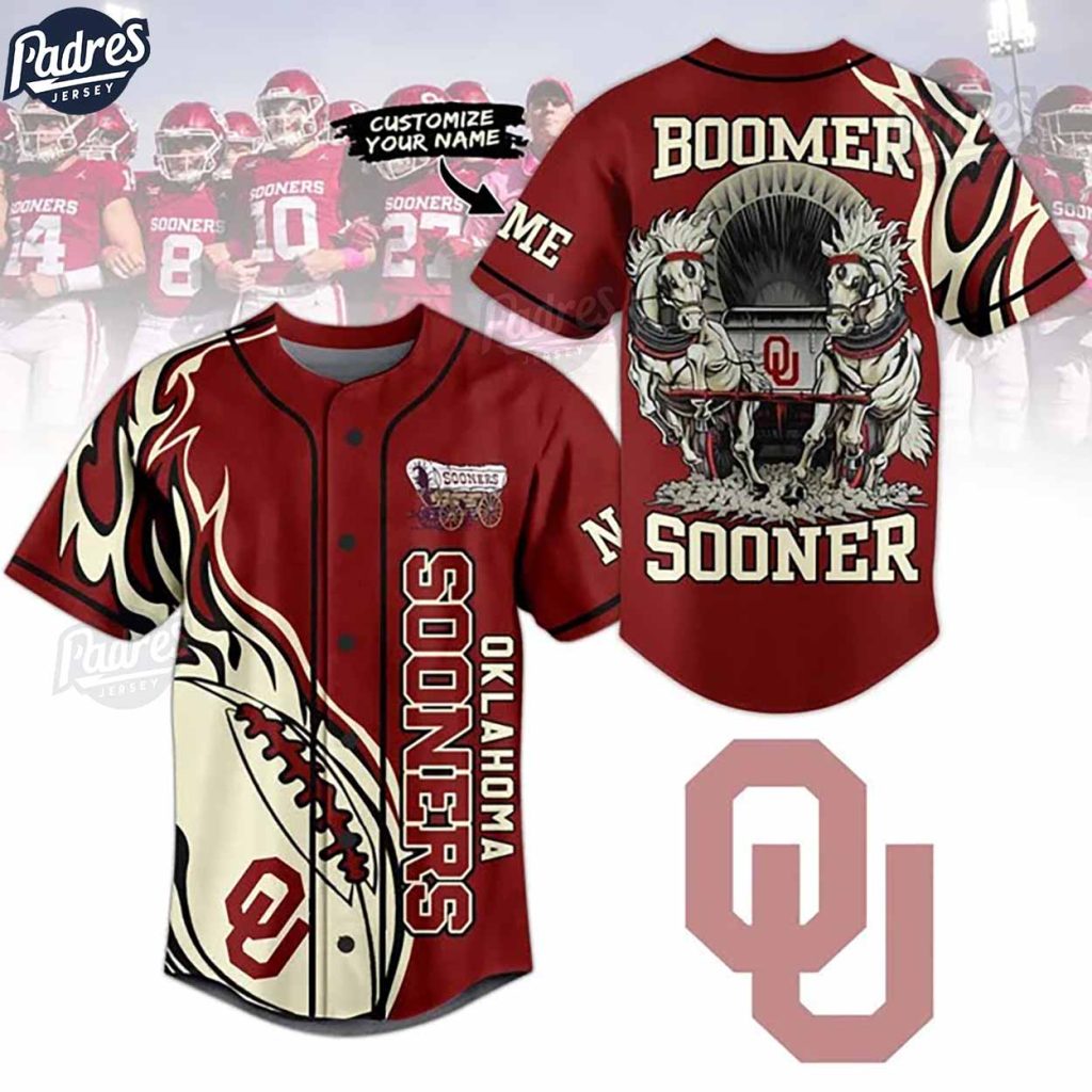 Custom Oklahoma Sooners Football Baseball Jersey