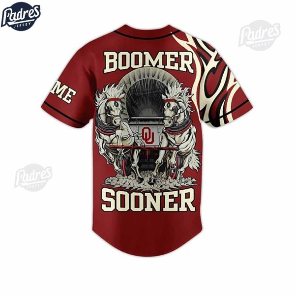 Custom Oklahoma Sooners Football Baseball Jersey 3