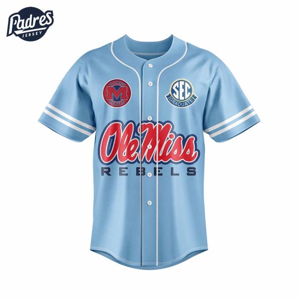 Custom Ole Miss Rebels Football Baseball Jersey 2