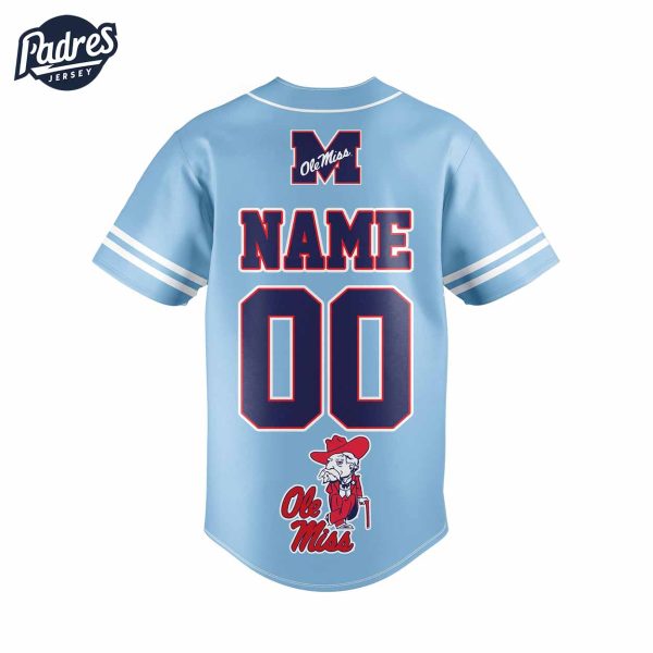 Custom Ole Miss Rebels Football Baseball Jersey 3