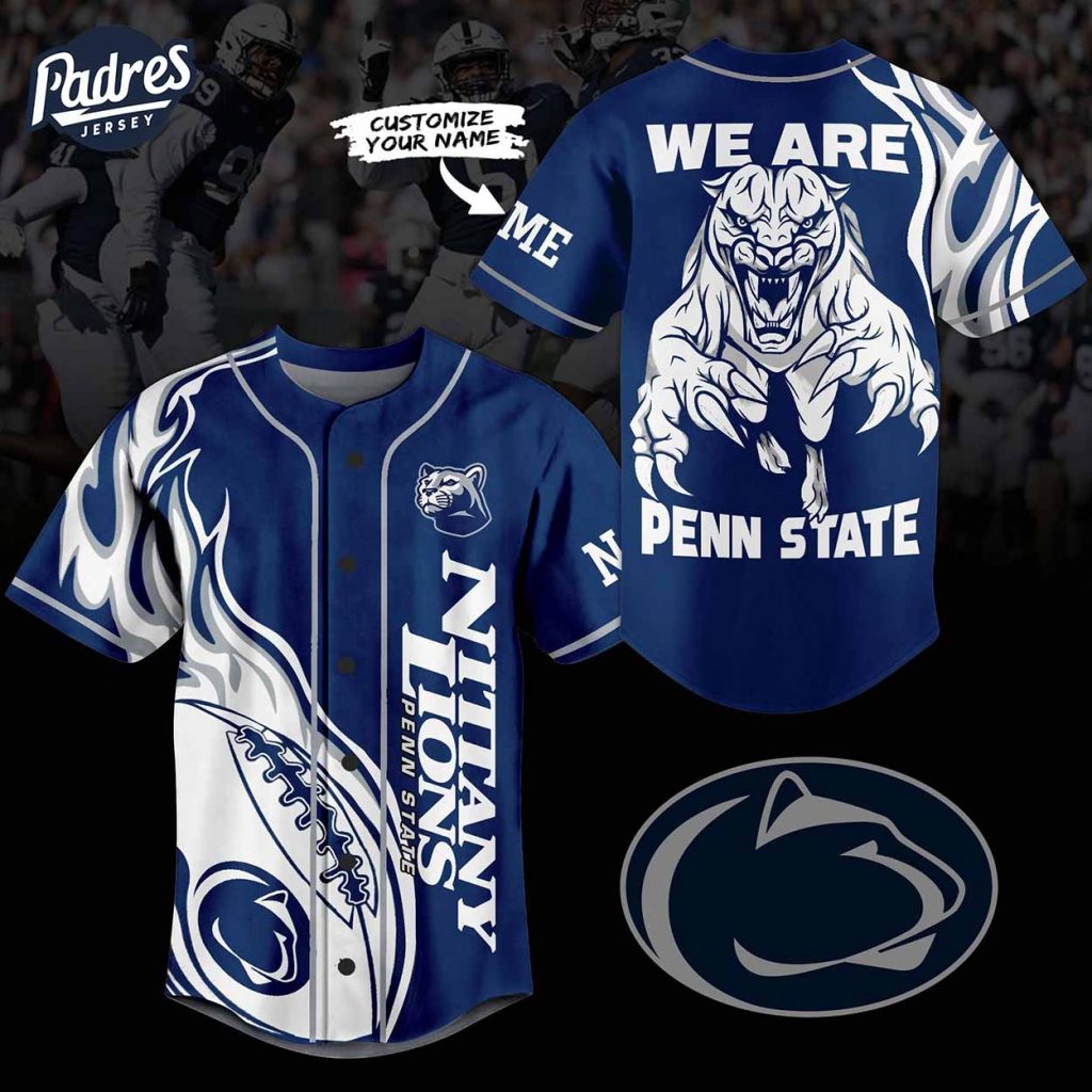 Custom Penn State Nittany Lions Football Baseball Jersey