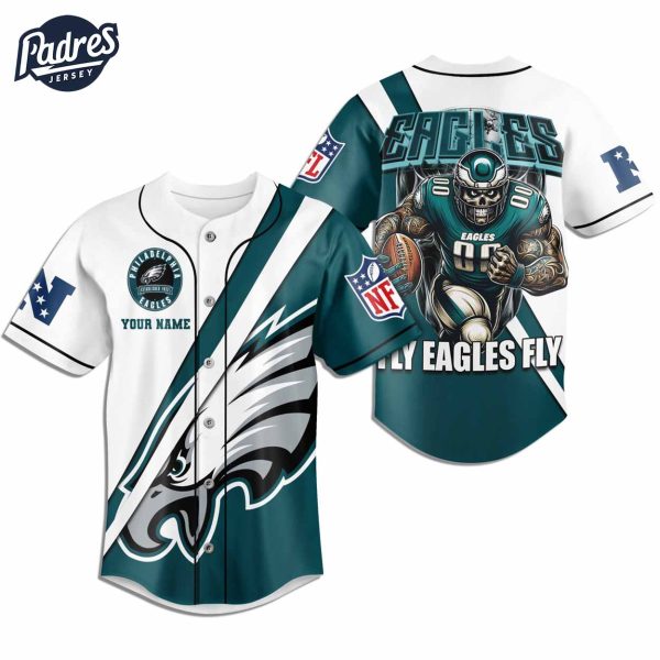 Custom Philadelphia Eagles Football Mascot Baseball Jersey 1