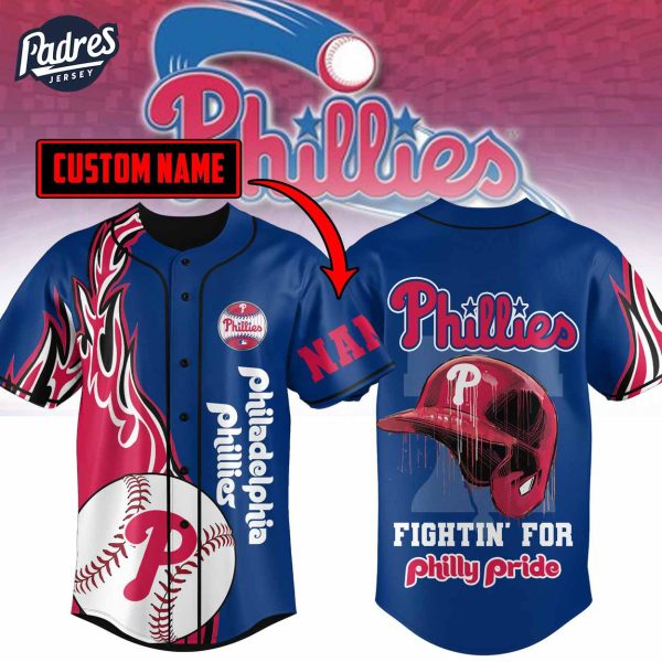 Custom Philadelphia Phillies Helmet Baseball Jersey 1