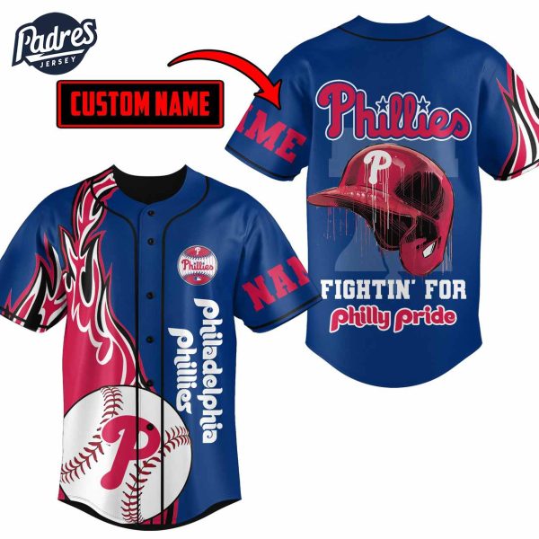 Custom Philadelphia Phillies Helmet Baseball Jersey 2