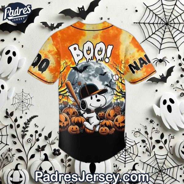 Custom Snoopy Boo Halloween Baseball Jersey 3