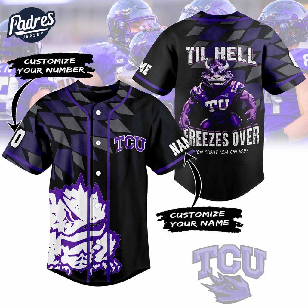 Custom Tcu Horned Frogs Football Baseball Jersey