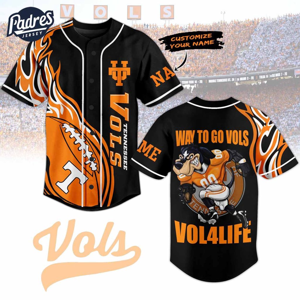 Custom Tennessee Volunteers Football Baseball Jersey