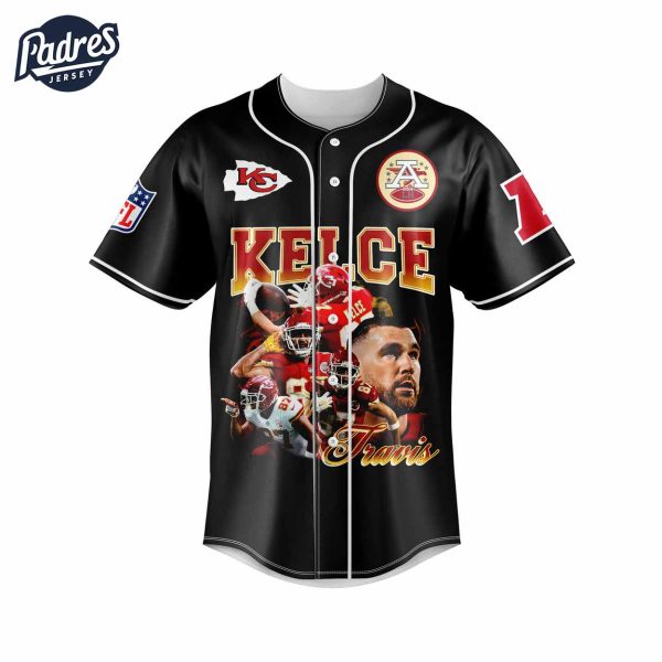 Custom Travis Kelce Kansas City Chiefs Football Baseball Jersey 2