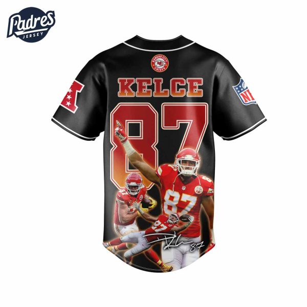 Custom Travis Kelce Kansas City Chiefs Football Baseball Jersey 3