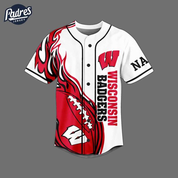 Custom Wisconsin Badgers Football Baseball Jersey 2