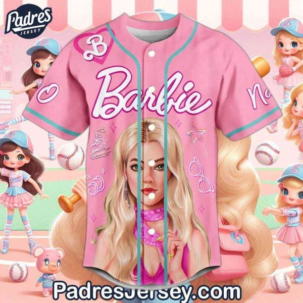 Custom barbie Girl Barbie Baseball Jersey 2