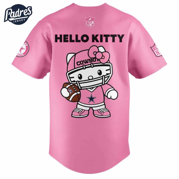 Dallas Cowboys Hello Kitty Pink NFL Baseball Jersey 3