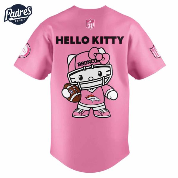 Denver Broncos Hello Kitty Pink NFL Baseball Jersey 3