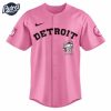 Detroit Lions Hello Kitty Pink NFL Baseball Jersey 2