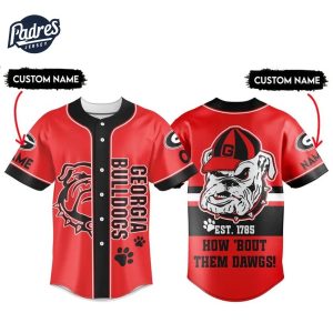 Georgia Bulldogs Est 1785 Custom Baseball Jersey 1