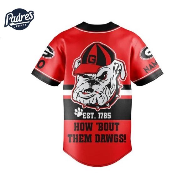 Georgia Bulldogs Est 1785 Custom Baseball Jersey 3