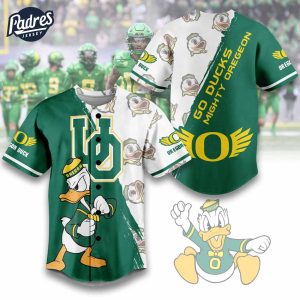 Go Ducks Mighty Oregon Football Baseball Jersey 1