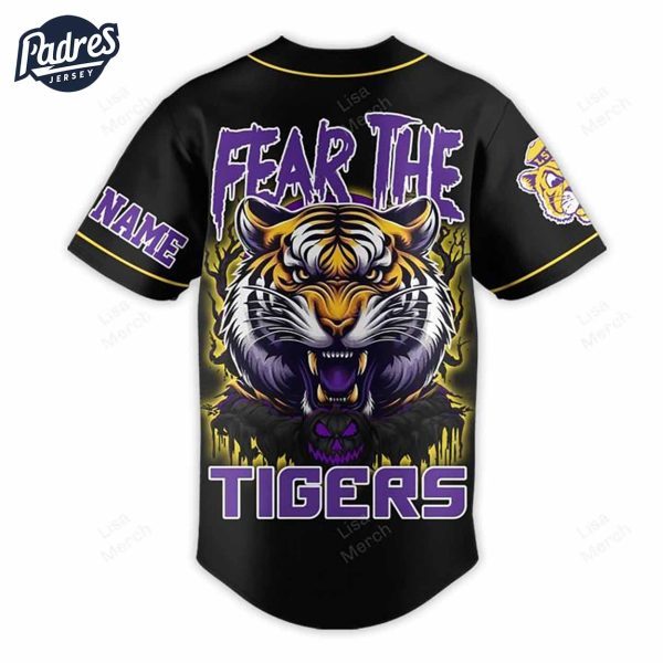 Halloween Lsu Tigers Fear The Tigers Football Custom Baseball Jersey 3