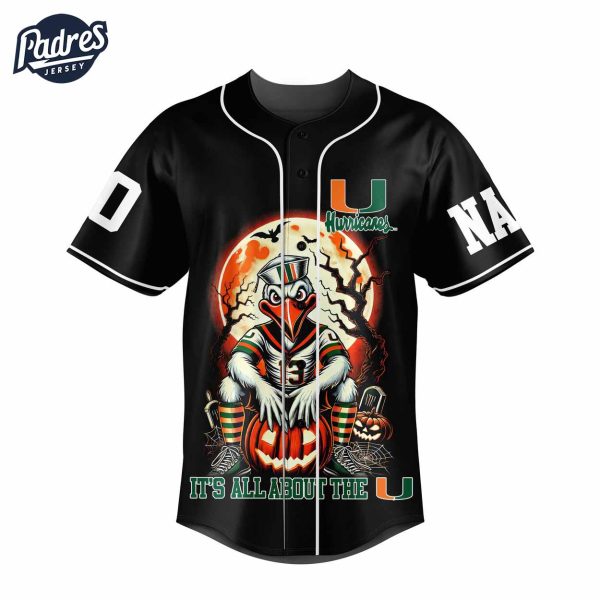 Halloween Miami Hurricanes Football Football Custom Baseball Jersey 2