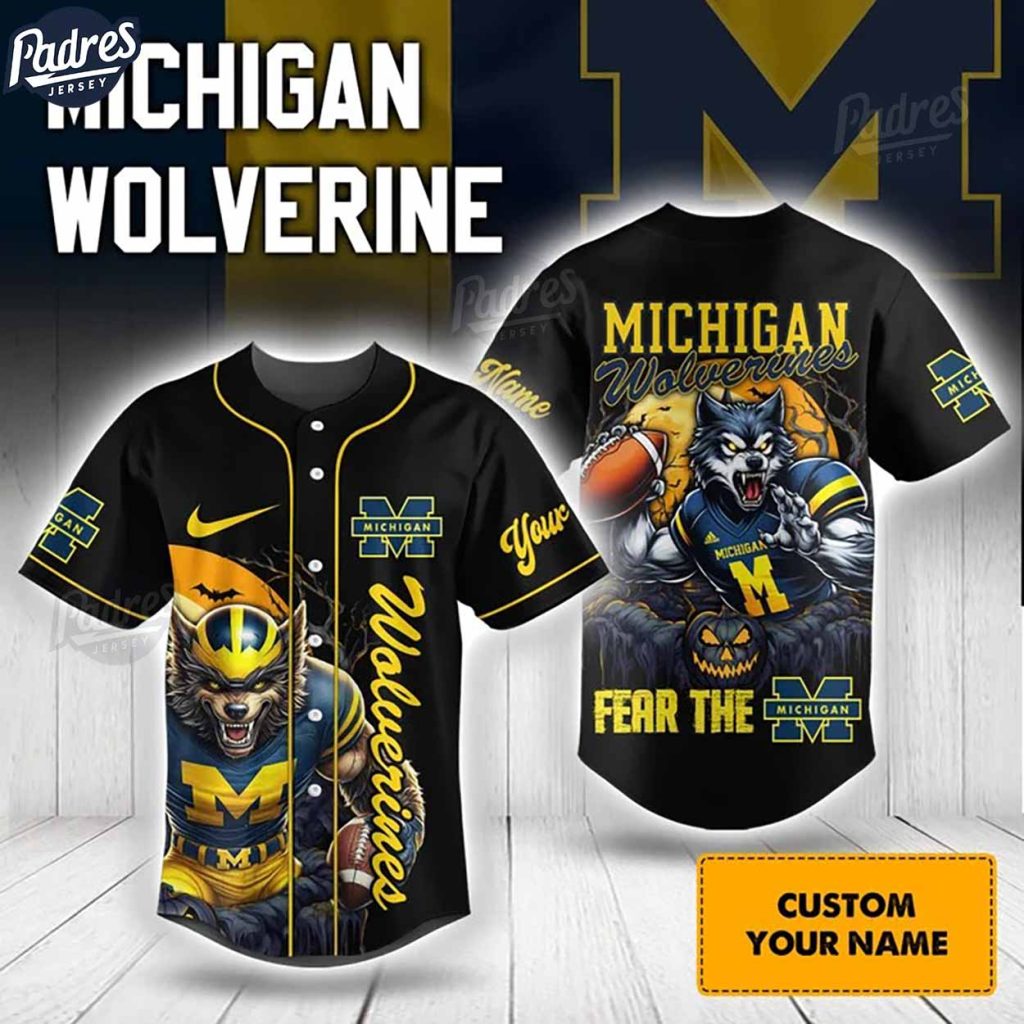 Halloween Michigan Wolverines Football Baseball Jersey