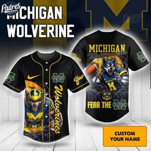 Halloween Michigan Wolverines Football Baseball Jersey 1