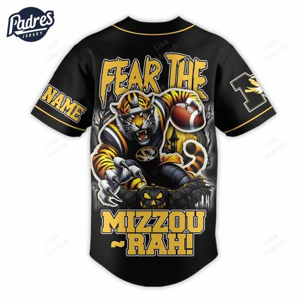 Halloween Missouri Tigers Fear The Mizzou Rah Football Custom Baseball Jersey 3