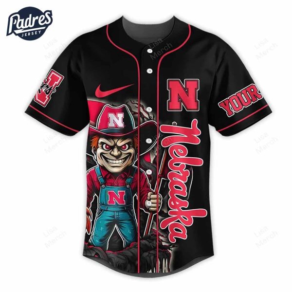 Halloween Nebraska Cornhuskers Fear The Corn Football Custom Baseball Jersey 2