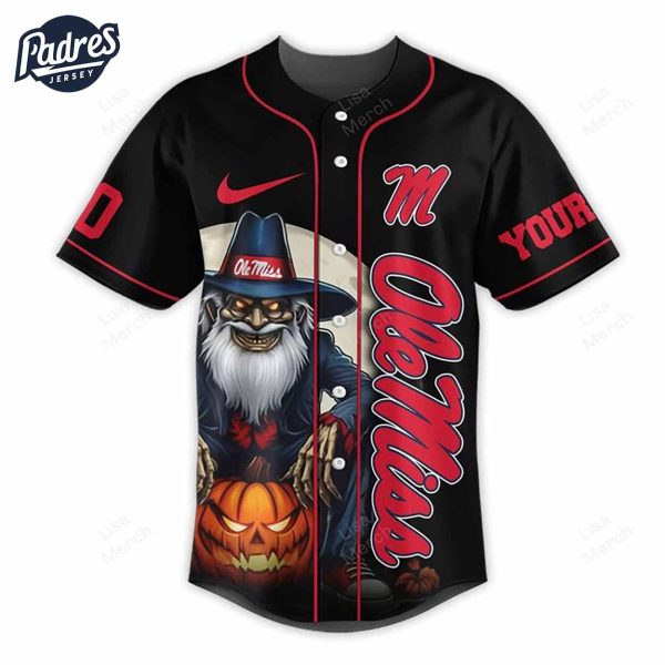 Halloween Ole Miss Rebels Fear The Rebels Football Custom Baseball Jersey 2